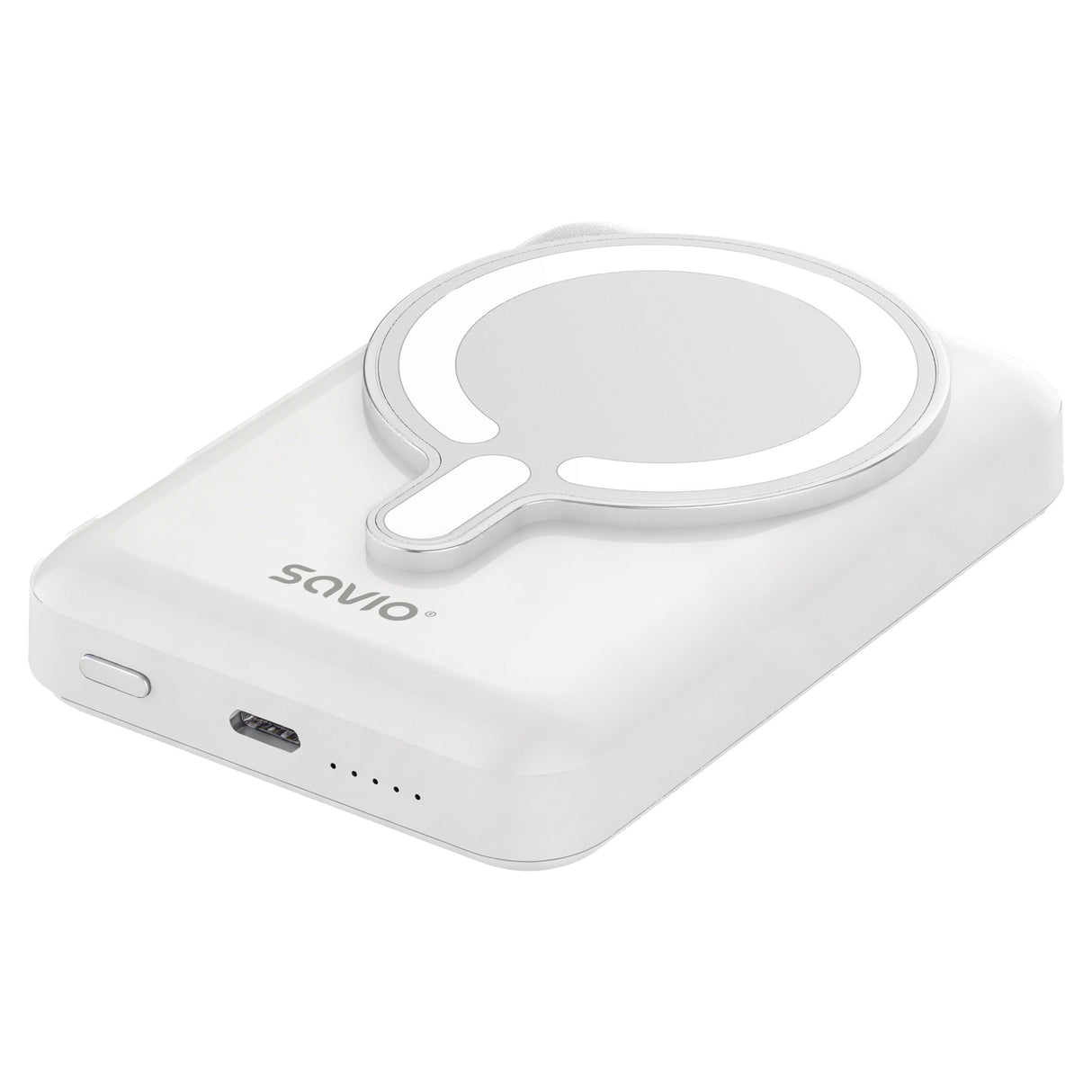 Savio Ba-13 Batería Externa 10000 Mah Cargador Inalámbrico Blanco
