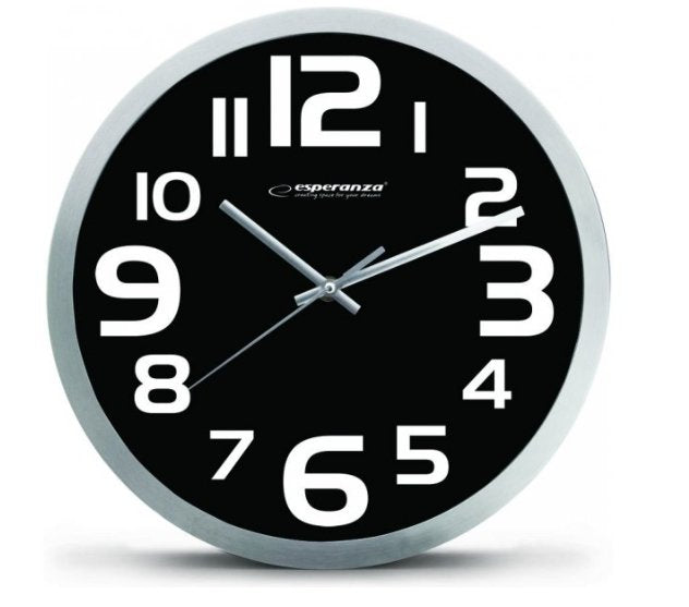 Reloj De Pared Esperanza Ehc013k Wall Clock - Zurich - Black De Cuarzo Ovalado Negro, Blanco