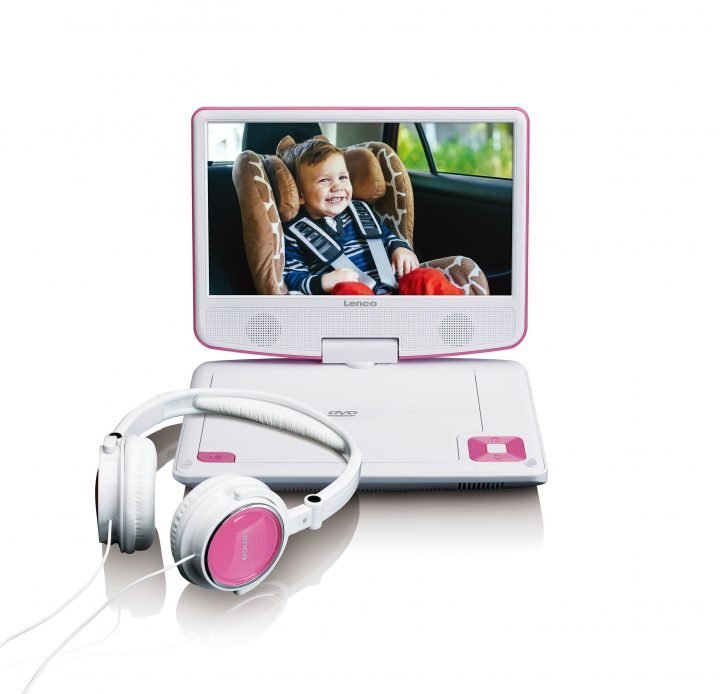 Lenco Dvp-910 Reproductor De Dvd Portátil Convertible 22,9 Cm (9") Negro, Rosa