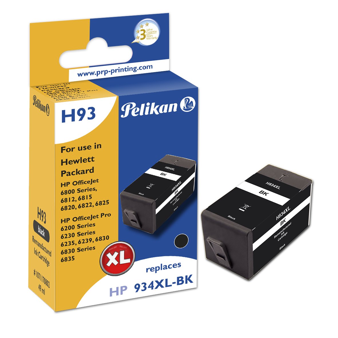 Pelikan Cartucho Hp H93 C2p23ae Hp934xl Negro Remanufactured