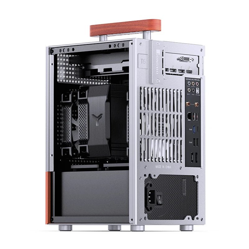 Jonsbo T6 Pc Carcasa, Mini-Tower, Mini-Itx, Tempered Glass, Madera - Plateado