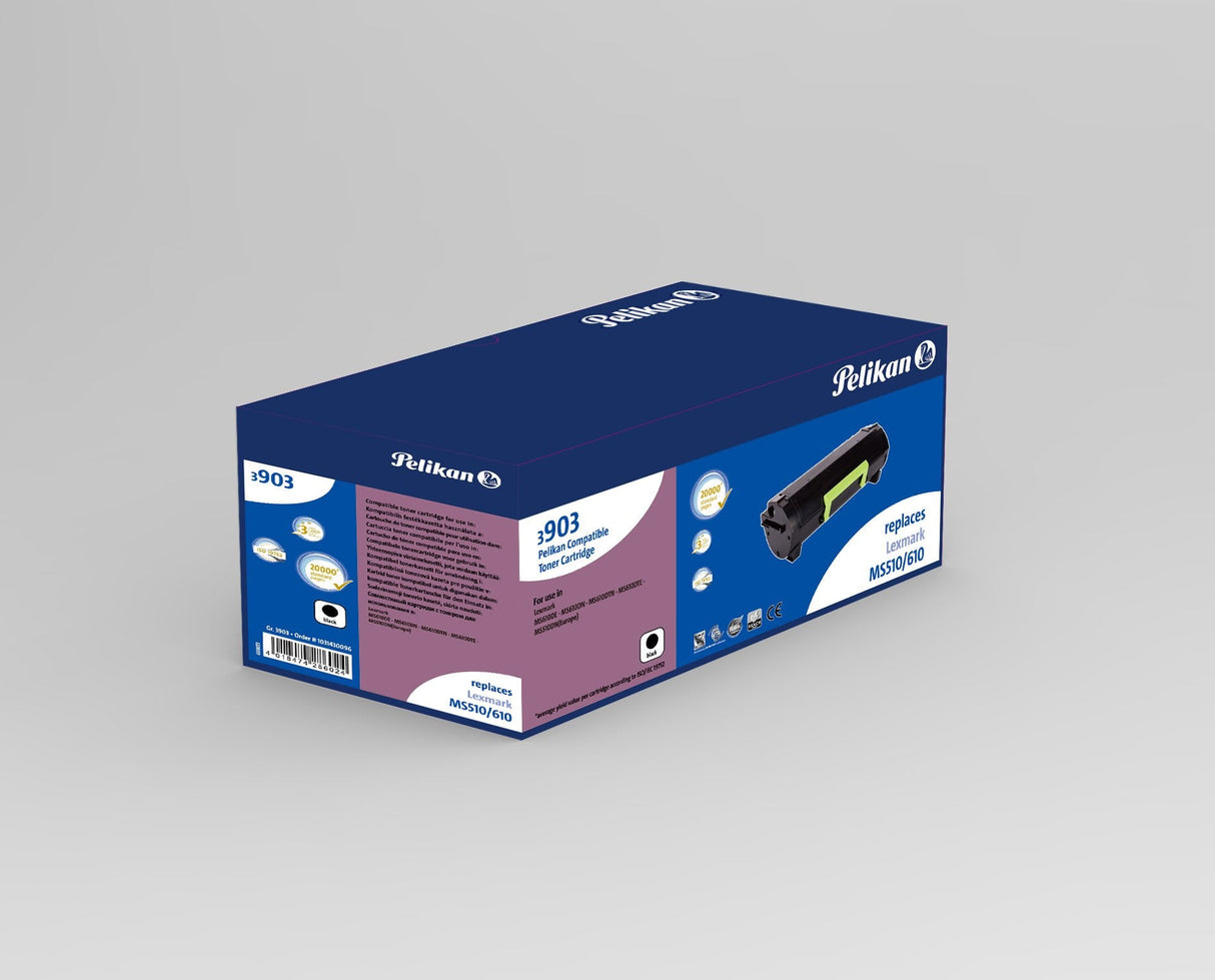 Pelikan Cartucho De Tóner Reemplazo Para Lexmark 502u Negro Rendimiento Ultra Alto