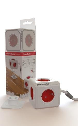 EAN 8718444083184 - Allocacoc PowerCube base múltiple 3 m 1 salidas AC Interior Rojo, Blanco imagen 2