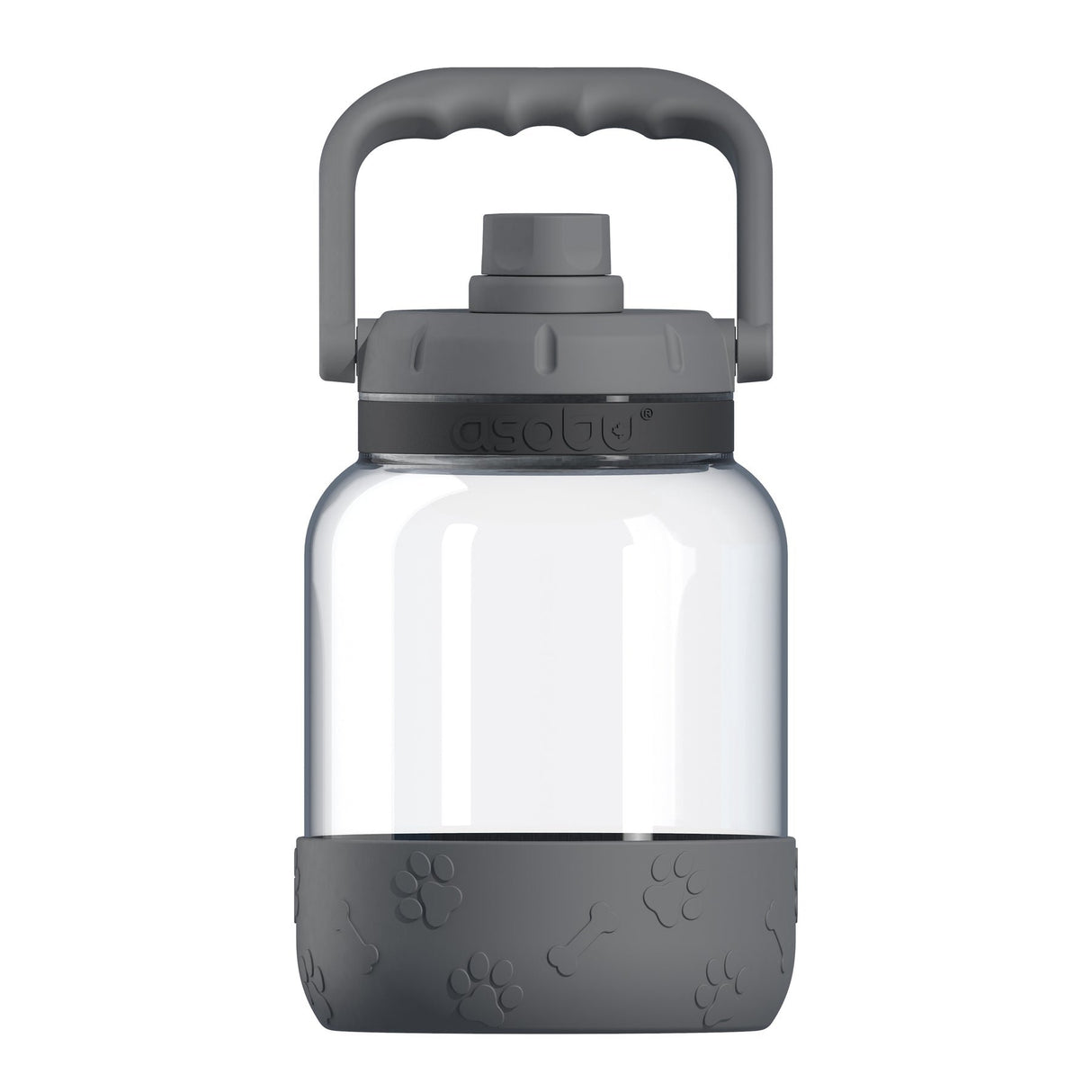 Asobu - The Barkley Dog Bowl - Botella De Tritán 1,5 Liter Con Cuenco Para Perro Gris