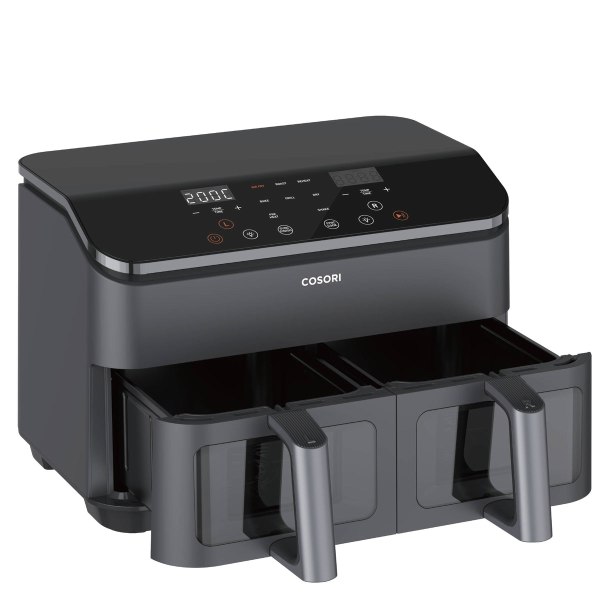EAN 810123671731 - Cosori Dual Basket Chef Edition Doble 8,5 L Independiente 1750 W Freidora de aire caliente Negro, Plata imagen 2