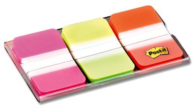 Post-It Index Rigido Rosa Verde Naranja - 3 Dispensadores Std 3x22