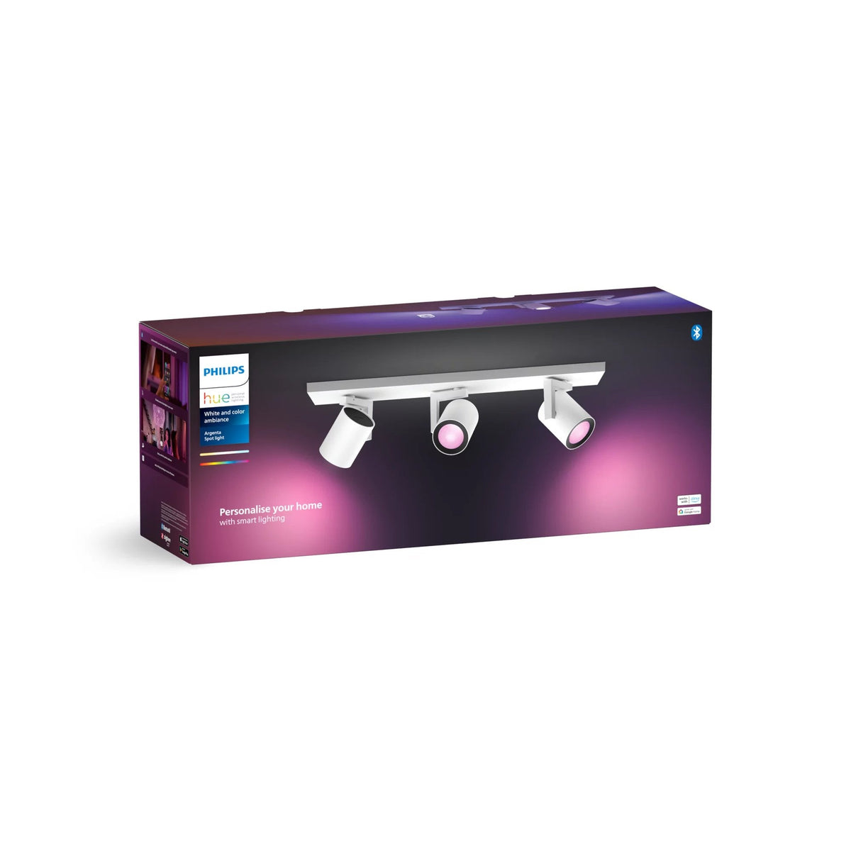 Philips Hue Blanco&Col. Amb. Argenta Spot 3 Flg. Weiss 3x4.2w
