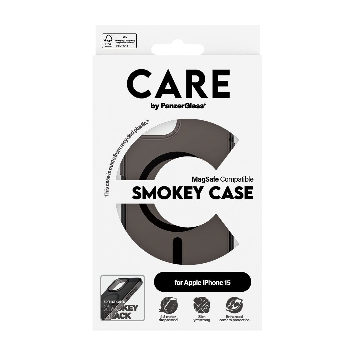 EAN 5715685012402 - PanzerGlass CARE™ by ® Smokey Case w. Black MagSafe iPhone 15 funda para teléfono móvil Negro imagen 4