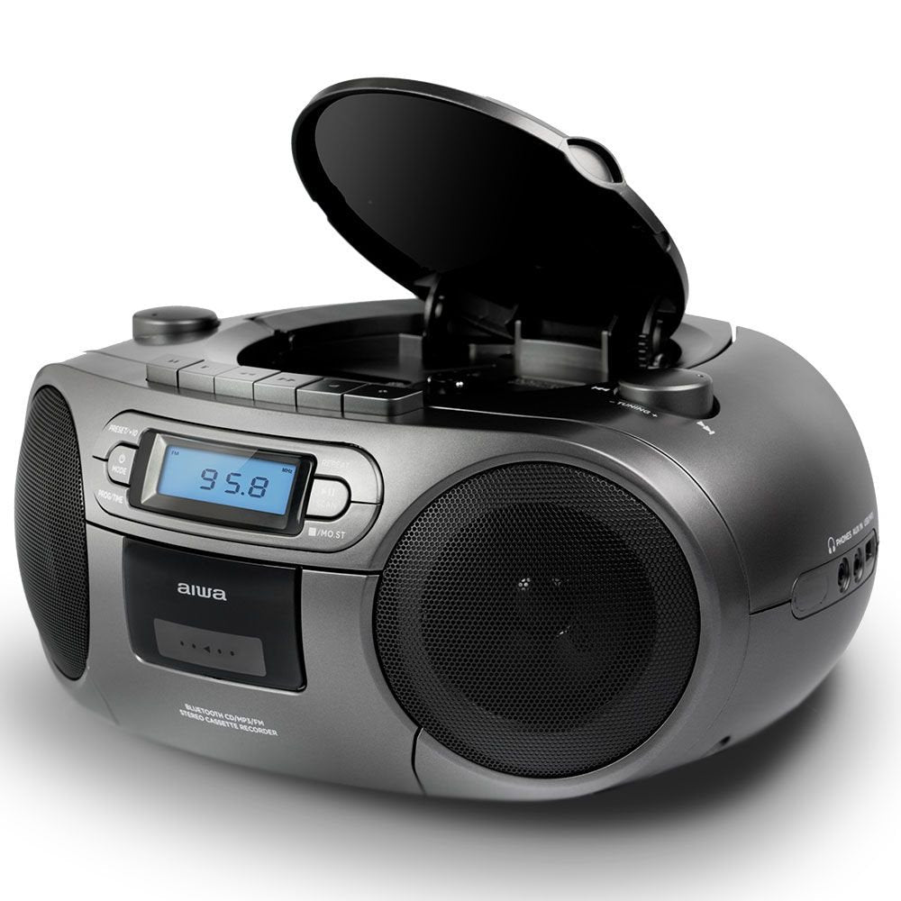 Radio Cd-Casete Aiwa Boombox Bbtc-550mg Gris Casete/Cd/Usb/Bt/Mp3/Fm Pll/Aux In 3.5mm/2x3w Bbtc-550mg