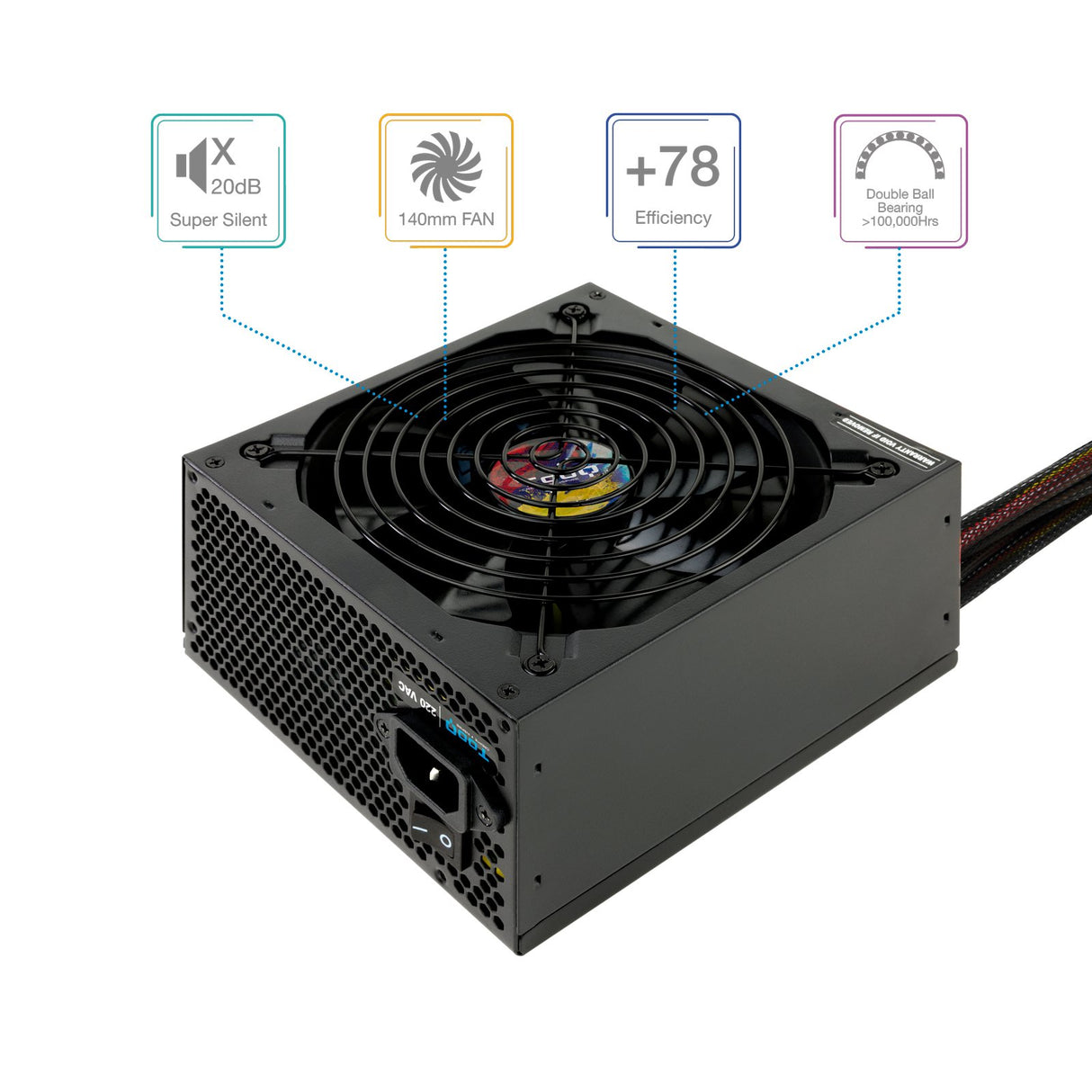 EAN 8433281010314 - TooQ TQAPOLO-750SP unidad de fuente de alimentación 750 W 20+4 pin ATX ATX Negro imagen 2