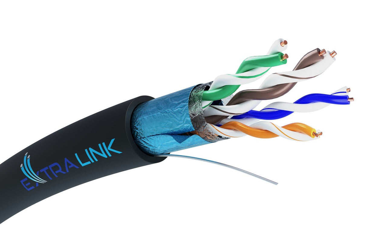 Cable Extralink Cat5e Ftp (F/Utp) V2 Outdoor Twisted Pair 100m