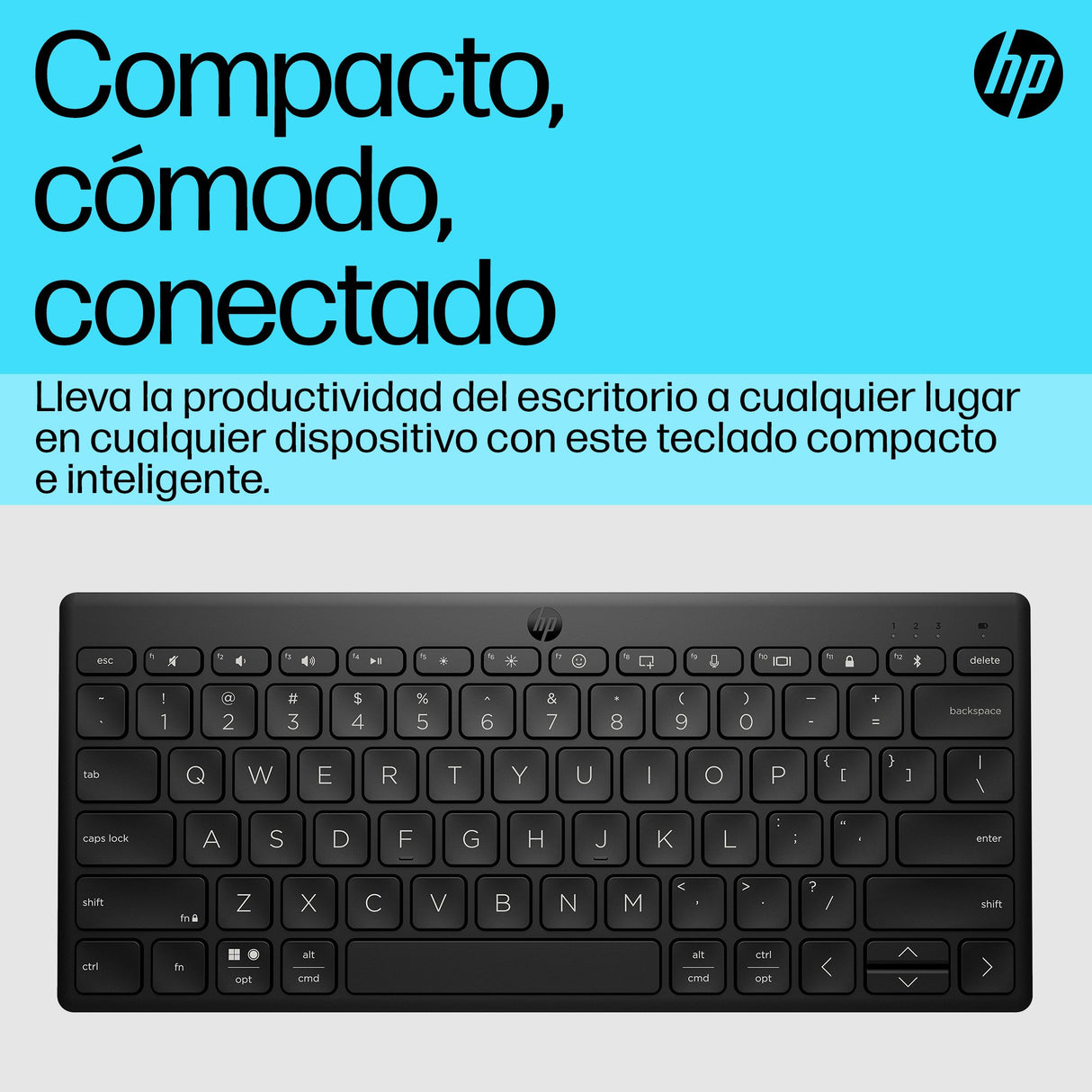 EAN 0196548515813 - HP 350 BLK Compact Multi-Device Keyboard teclado Hogar Negro imagen 3