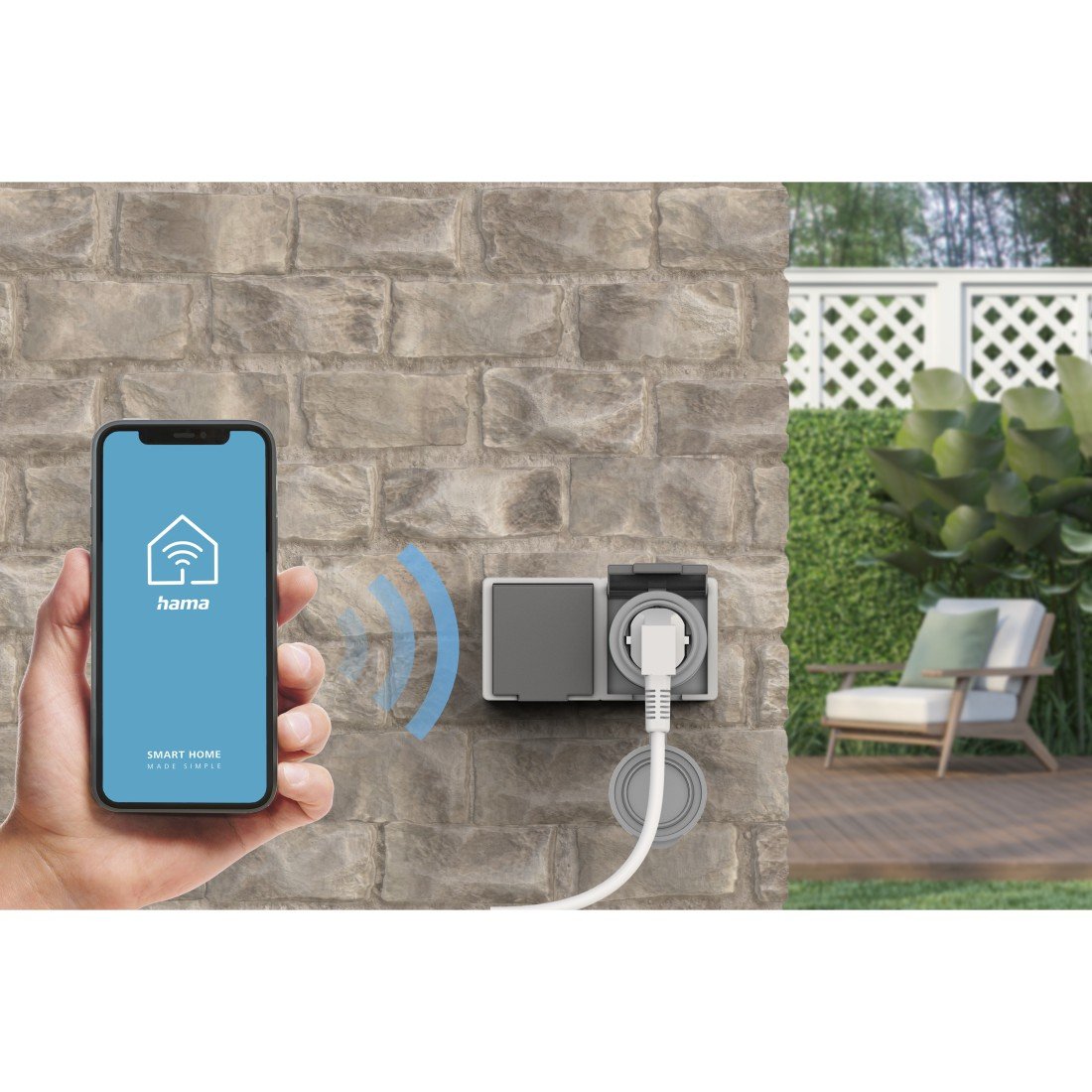 EAN 4047443496614 - Hama Outdoor toma de corriente Tipo E Gris imagen 4