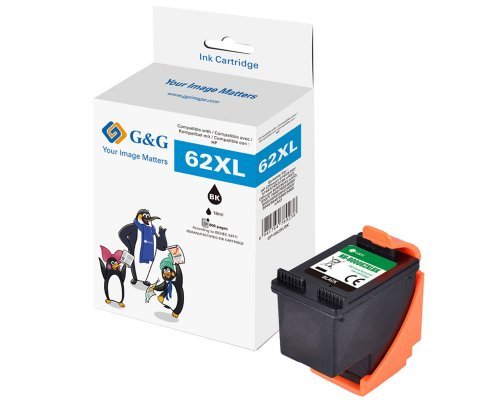 G&G Xl- Cartucho Compatible Con Hp 62xl/ C2p05an Negro
