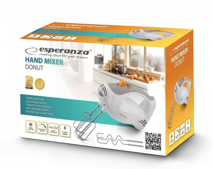 EAN 5901299917060 - Esperanza EKM009 batidora Batidora de mano 250 W Gris, Blanco imagen 2