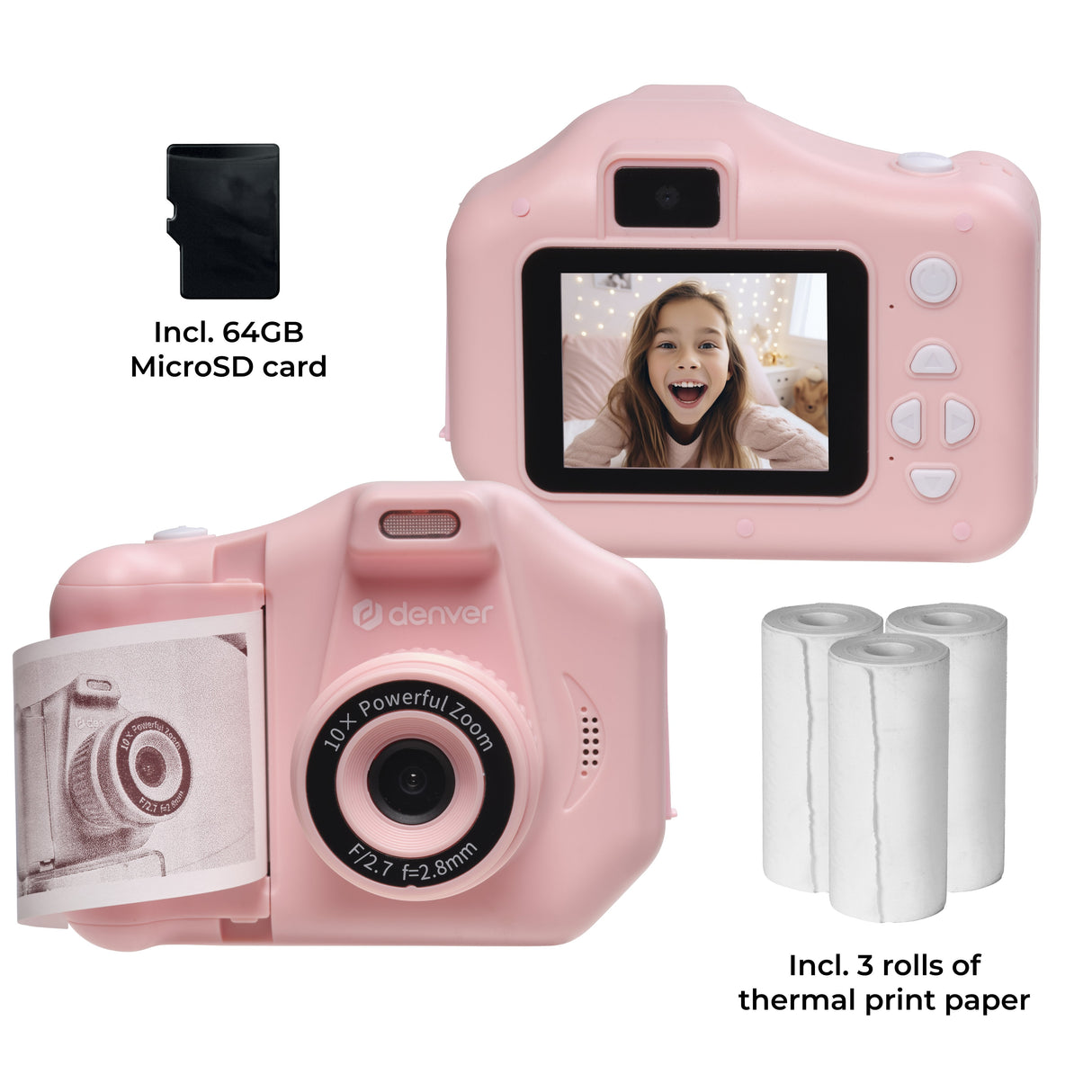 Denver Kpc-1370 Pink Kids Camera With Drucker