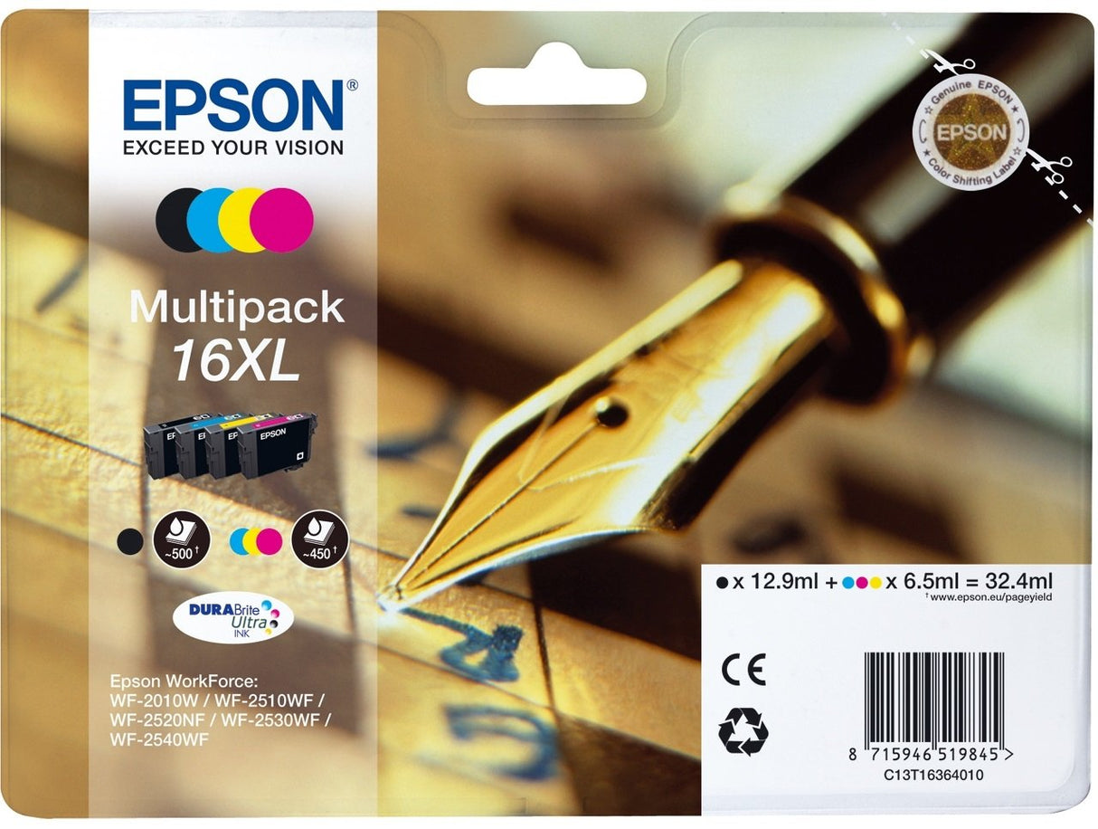 Epson Tinta Original T1636 Pack Color Y Black Para Workforce Wf-2010w/ Wf-2510wf/ Wf-2520