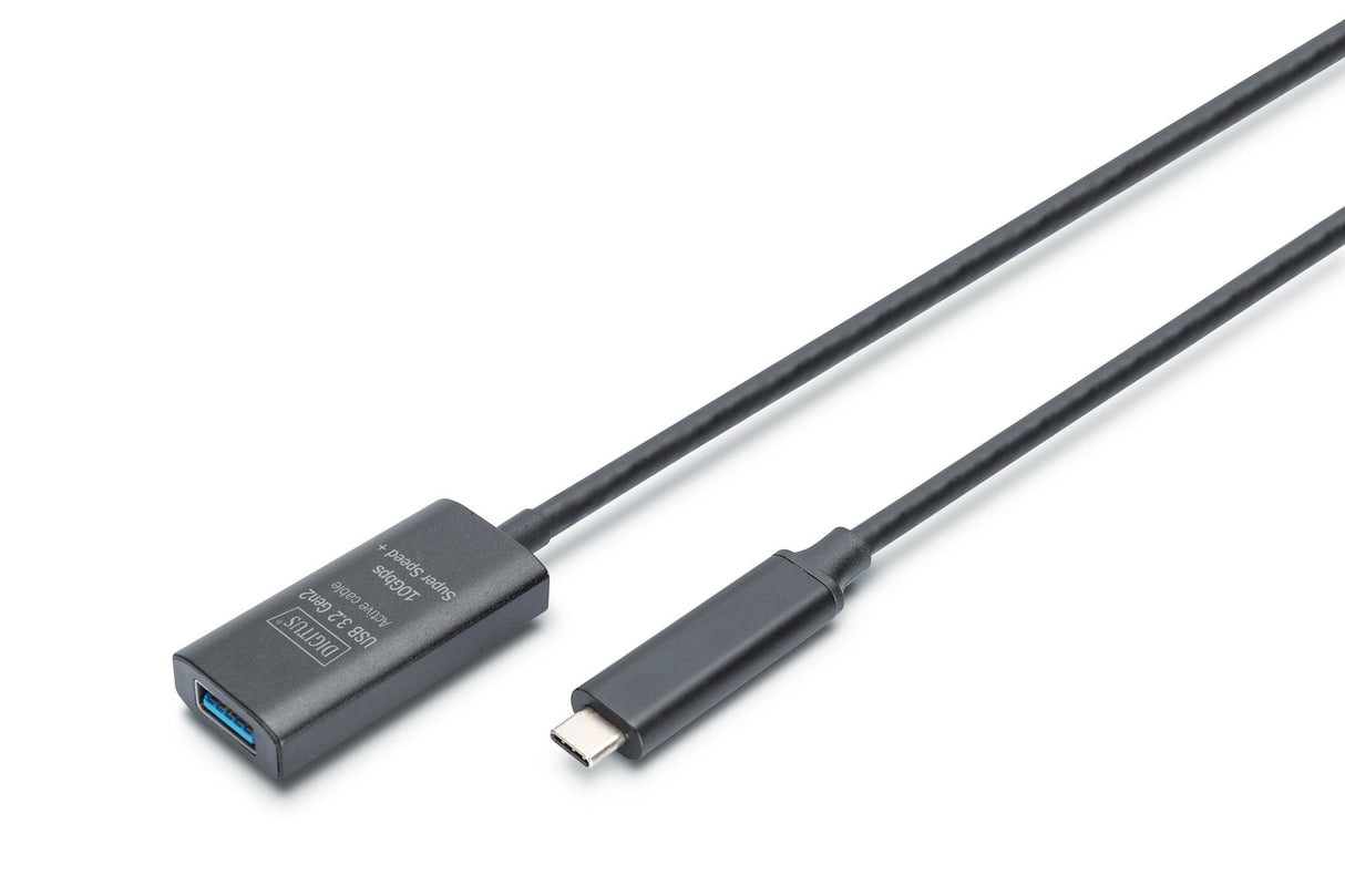 Cable Digitus Active Usb 3.2 Gen2 10g Extension Usb-C - Usb-A, 5 M, Black