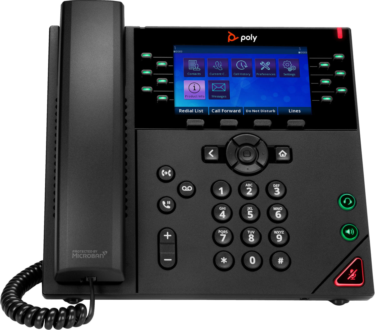 Teléfono Poly Vvx 450 Obi Edition Voip De 3 Vías Capacidad De Llamadas Sip Srtp Sdp 12 Líneas Negro