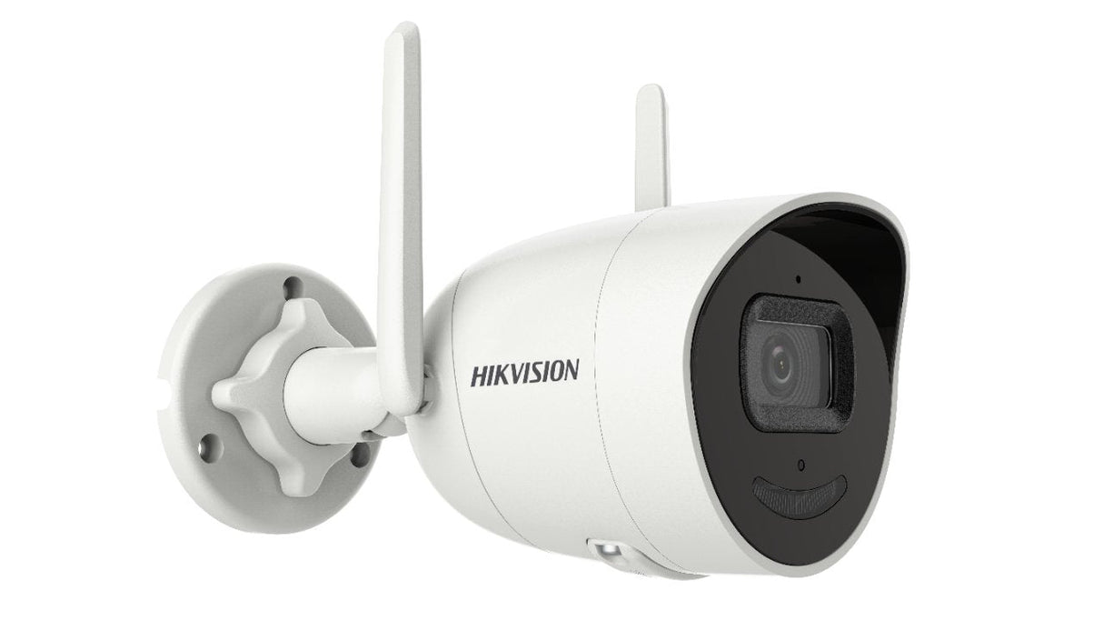 Cámara Ip Hikvision Ds-2cv2041g2-Idw(E) F2.8 Bullet, 4mp, Wifi, Fov95, H265, Ir Hasta 30m, Ip66, Blanca