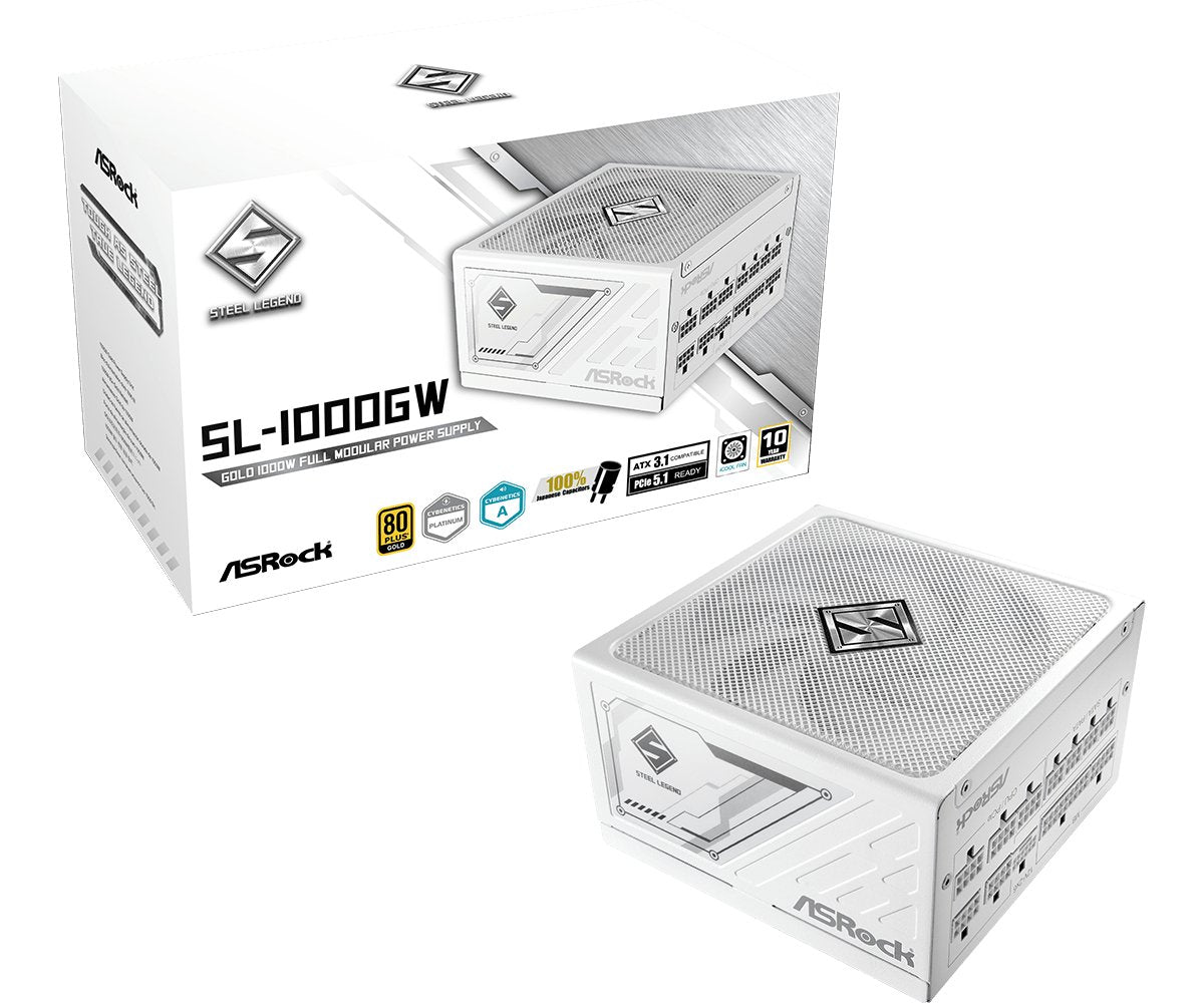 EAN 4710483949180 - Asrock SL-1000GW Steel Legend unidad de fuente de alimentación 1000 W 20+4 pin ATX ATX Blanco imagen 1