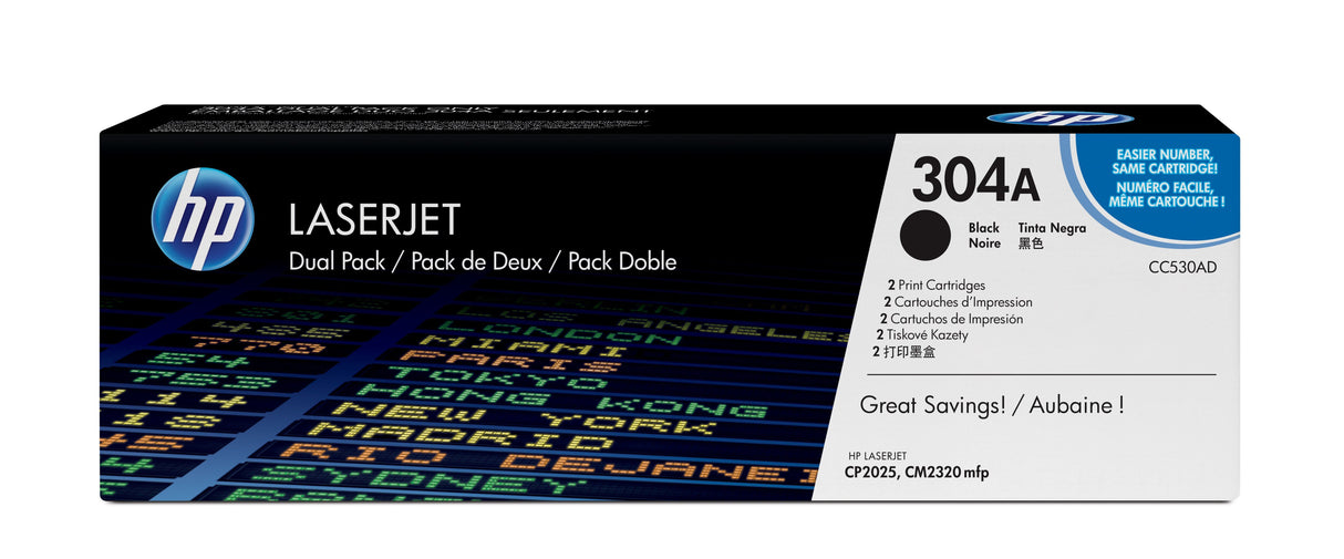 EAN 0884420242611 - HP 304A 2-pack Black Original LaserJet Toner Cartridges cartucho de tóner 2 pieza(s) imagen 1