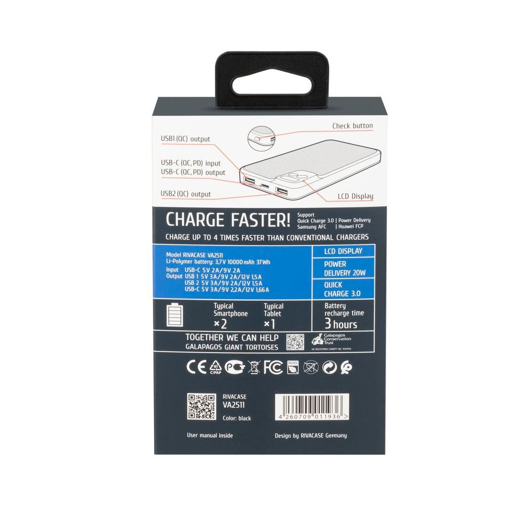 EAN 4260709011936 - Rivacase VA2511 batería externa 10000 mAh Negro imagen 6