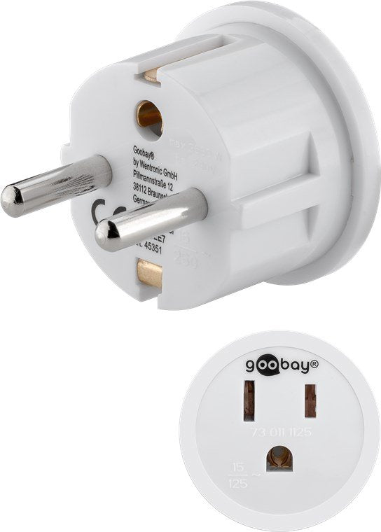 Adaptador De Viaje Es Macho Cee 7/7 A Usa/Japon Hembra 5-15