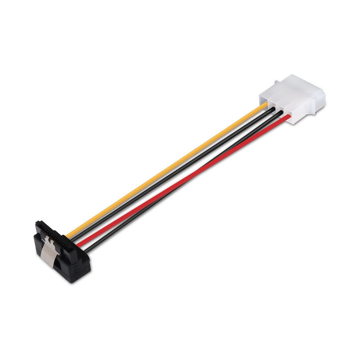 Aisens Cable Sata Alim Acodado Con Anclajes - Molex 4pin/M-Sata Hembra - 16cm - 100% Cobre - Negro