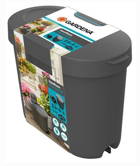 Contenedor De Agua De Gardena Para Riego Solar Aquabloom Antracita/Turquesa, 10.5 Litros 13367-20