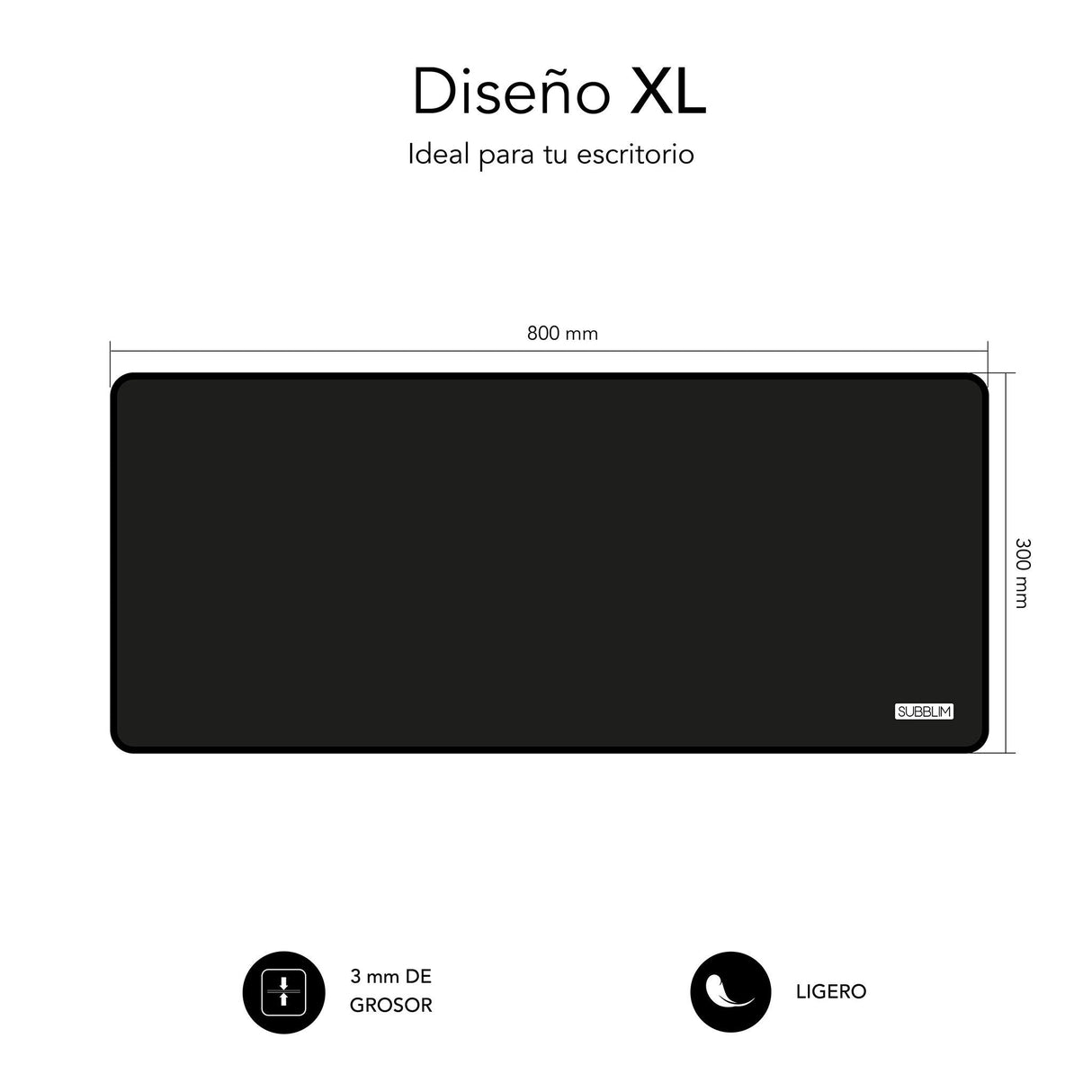 Set Ratón Inalámbrico Y Alfombrilla Subblim Harmony Black Hasta 1200 Dpi