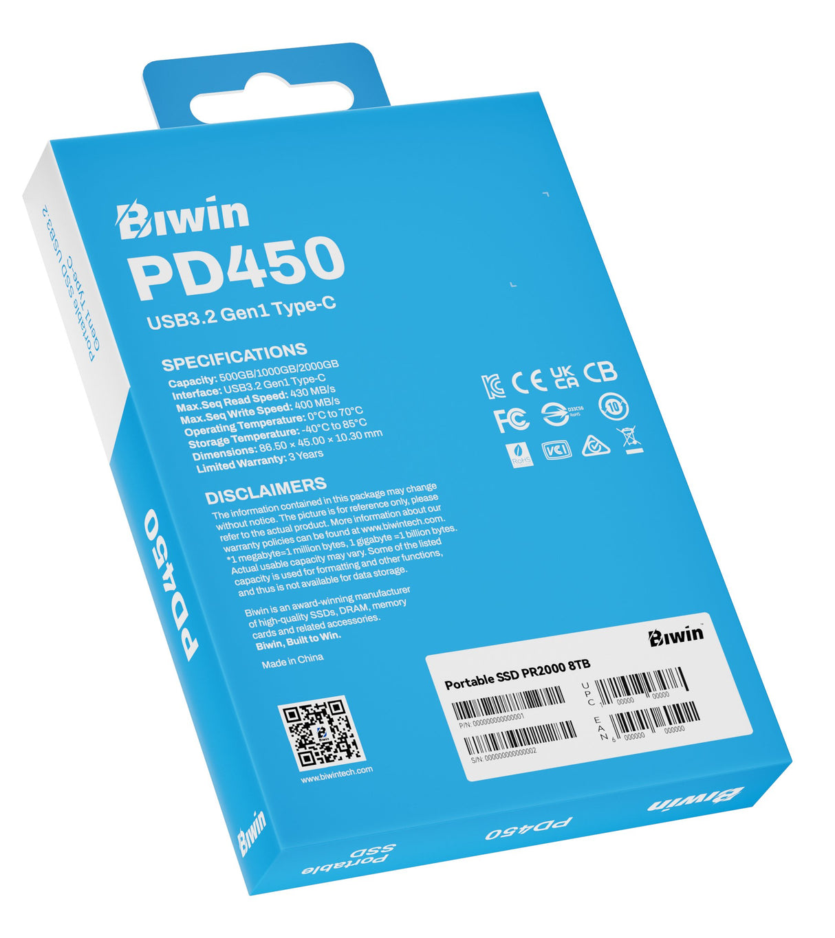 EAN 6955914639799 - Biwin PD450 2 TB USB Tipo C 3.2 Gen 1 (3.1 Gen 1) Negro imagen 13