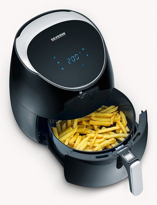 EAN 4008146029554 - Severin FR 2445 freidora Sencillo 5 L Independiente 2000 W Freidora de aire caliente Negro, Metálico, Pla imagen 4