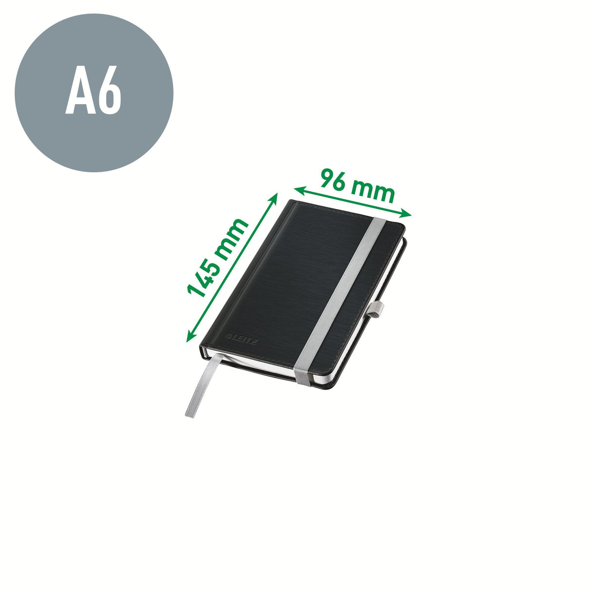 Leitz Notebook Style A5 Sqare Paper Hardfunda Negro 80 Sheets