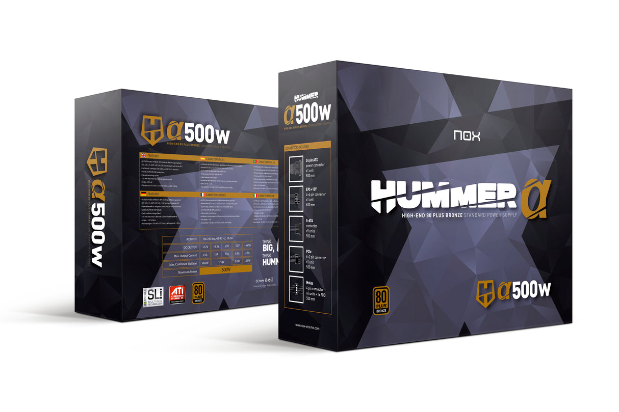 EAN 8436587971150 - NOX Hummer Alpha unidad de fuente de alimentación 500 W 24-pin ATX ATX Negro imagen 10