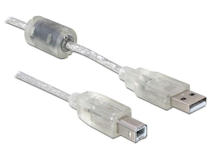Delock Cable Usb 2.0 Typ-A Macho > Usb 2.0 Typ-B Macho 0,5 M Transparente
