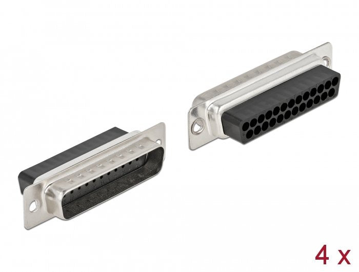 Delock Enchufe De Crimpado D-Sub De 25 Clavijas, Metal, 4 Piezas