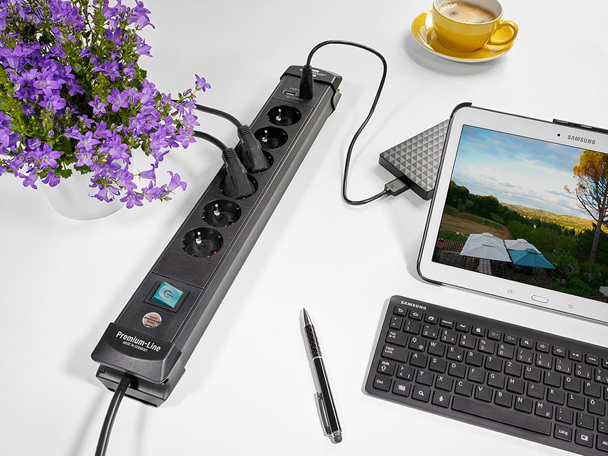 Regleta De Enchufes Brennenstuhl Premium-Line 6-Way Sw.3m Usb
