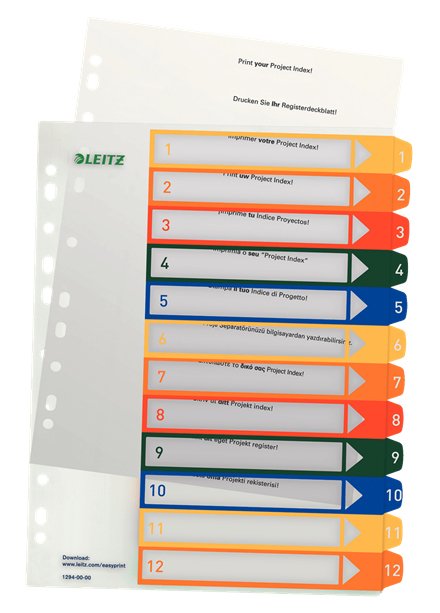Esselte Leitz Pc Printable Index - 12 Hoja Karteikarten