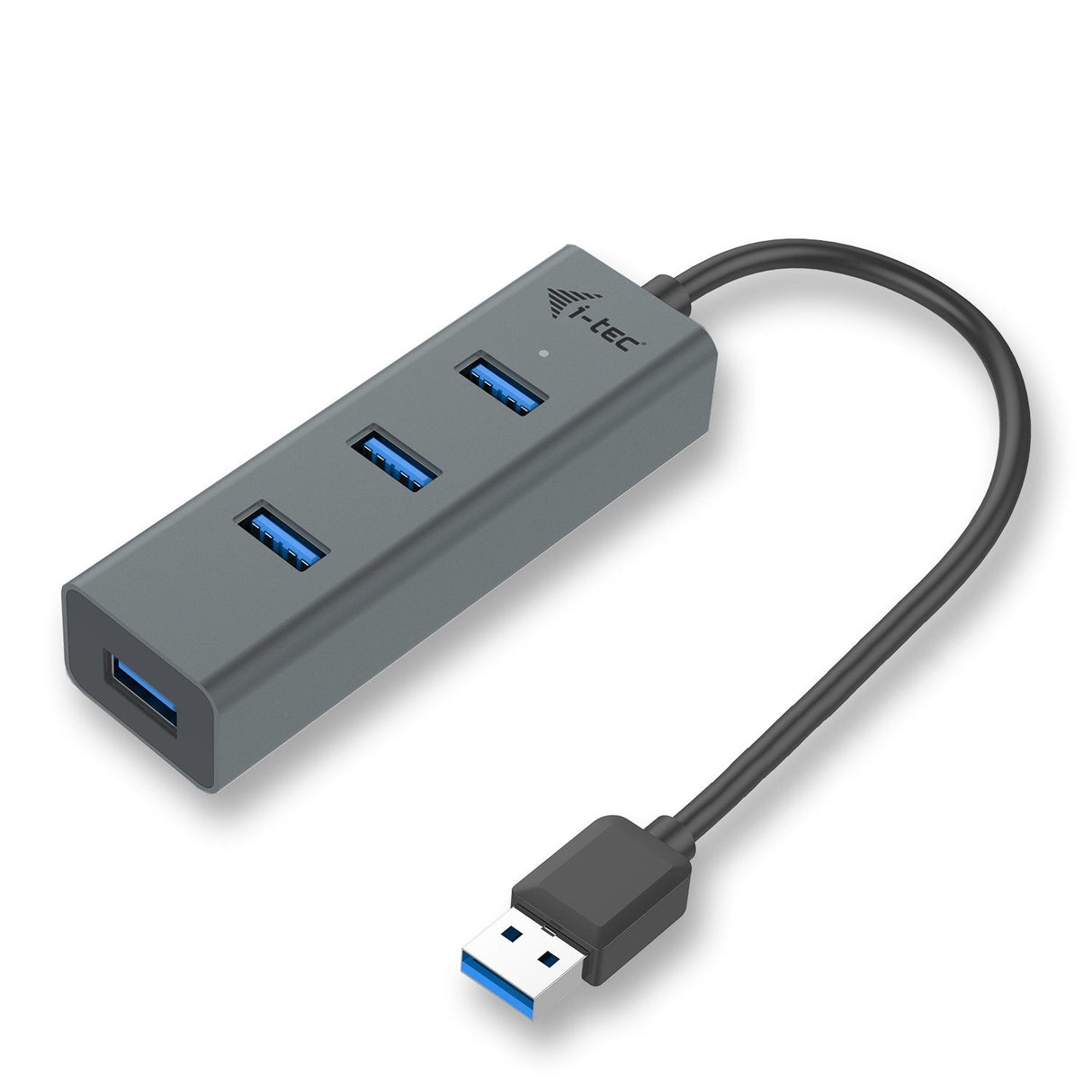 I-Tec Hub 4 Puertos Usb 3.0 Metal Sin Adaptador De Corriente Ideal Para Portatiles Ultrabook Pc Soporte Gane Und Mac Os
