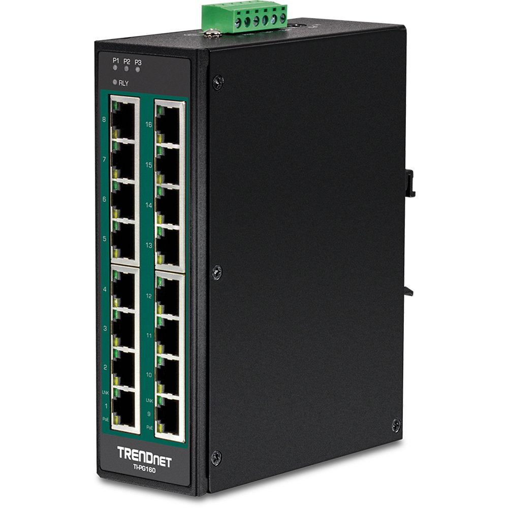EAN 0710931161618 - Trendnet TI-PG160 switch No administrado Gigabit Ethernet (10/100/1000) Energía sobre Ethernet (PoE) Negr imagen 1