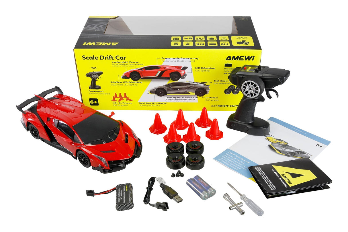 Amewi Rc Drift Lizenz Lamborghini Veneno Rot