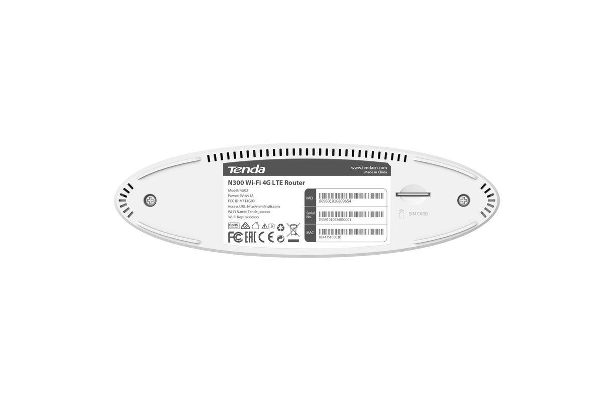 EAN 6932849430370 - Tenda N300 router inalámbrico Ethernet rápido Banda única (2,4 GHz) 4G Blanco imagen 3