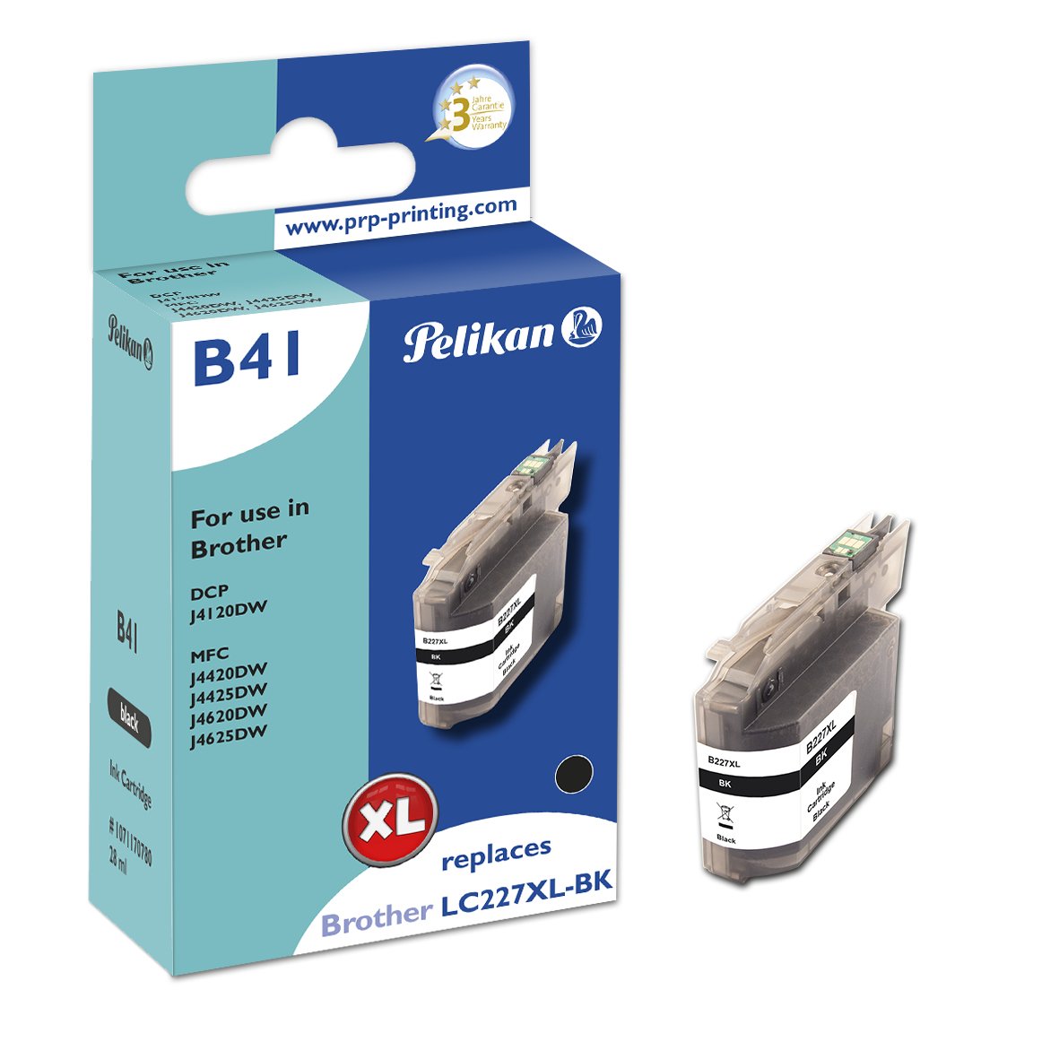 EAN 4018474707802 - Pelikan B41 Black cartucho de tinta 1 pieza(s) Compatible Alto rendimiento (XL) Negro imagen 1