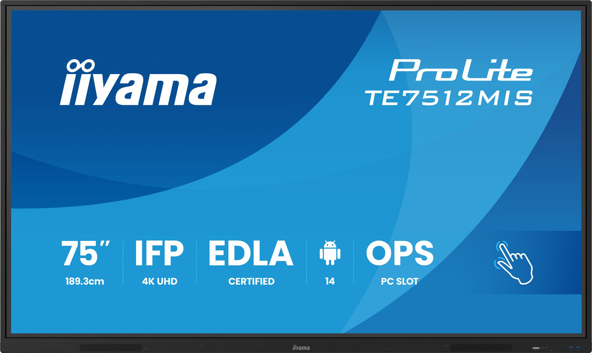 Iiyama Ds Te7512mis 189.3cm Va Touch 75'' 3840x2160 Vga 2xhdmi 2xusb-C