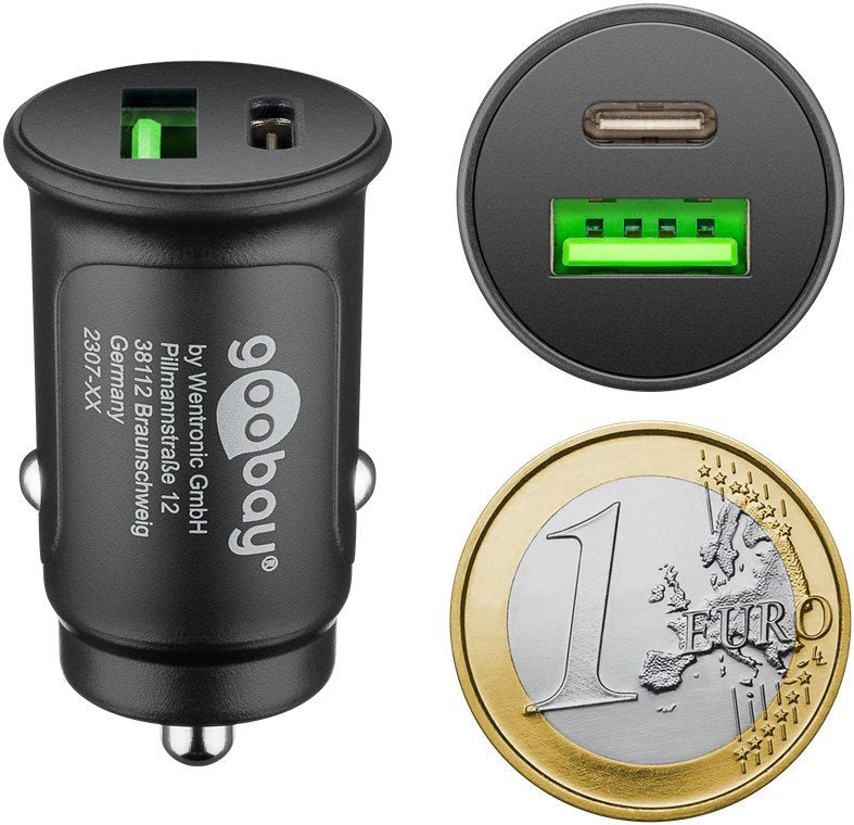 Goobay Cargador Rápido Usb Doble Para Automóvil Usb-C Pd (Entrega De Energía) 59521
