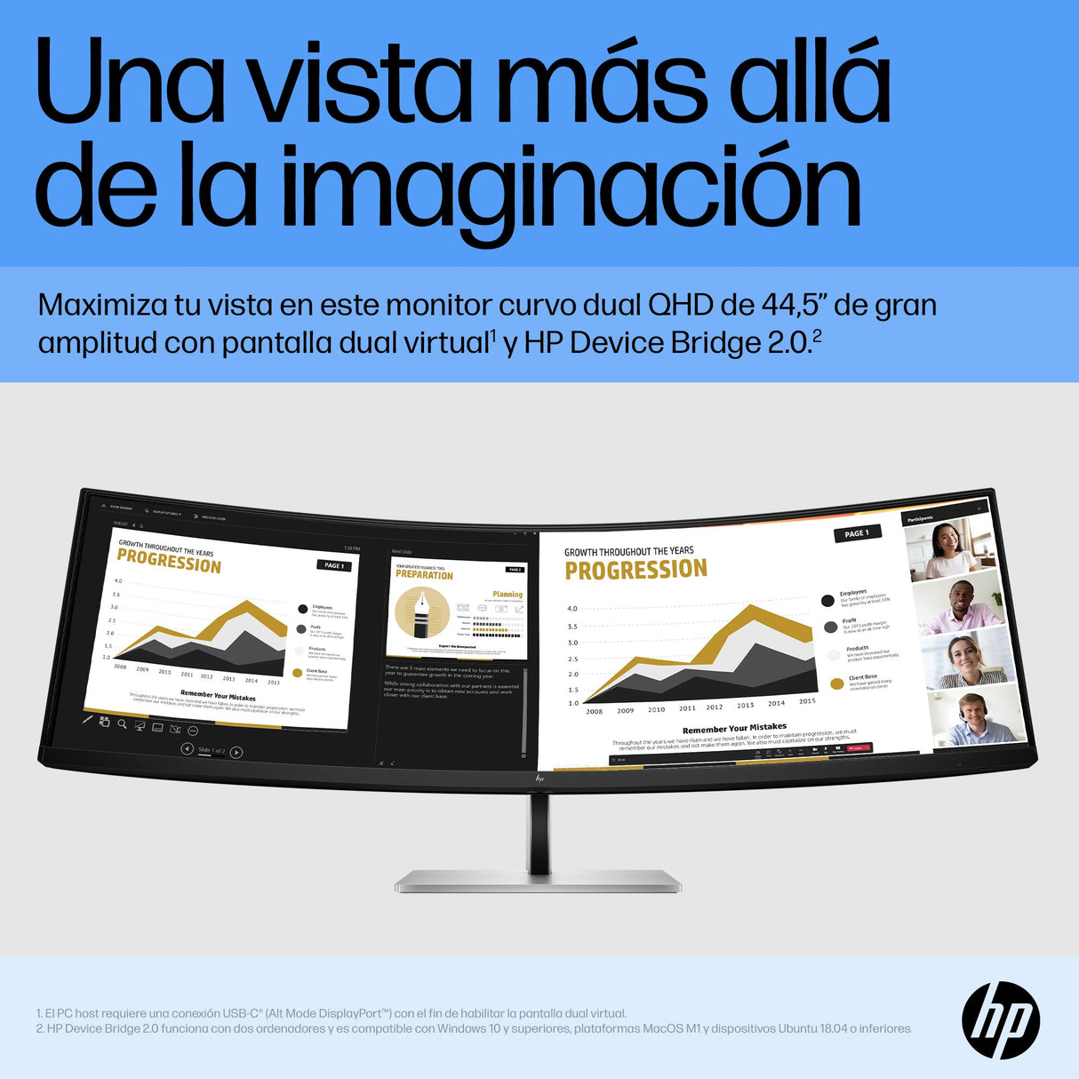 EAN 5715063350898 - HP E45c G5 DQHD Curved Monitor pantalla para PC 113 cm (44.5") 5120 x 1440 Pixeles Dual QHD LCD Negro imagen 9