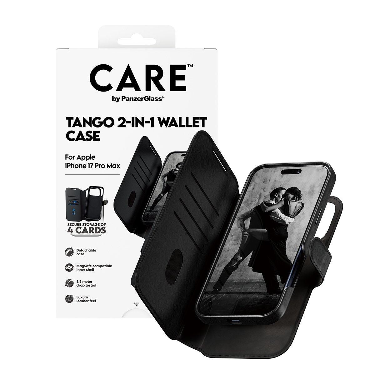 Panzerglass Care Feature Case Tango 2-In-1 Wallet W. Magsafe Iphone 17 Pro Max