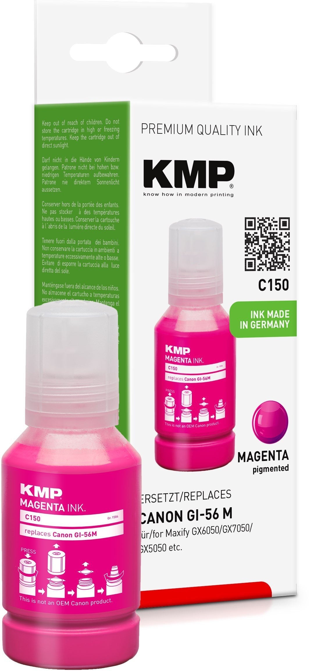 Kmp Cartucho Canon Maxify Gi56m Magenta 14000 Copias C150 Compatible