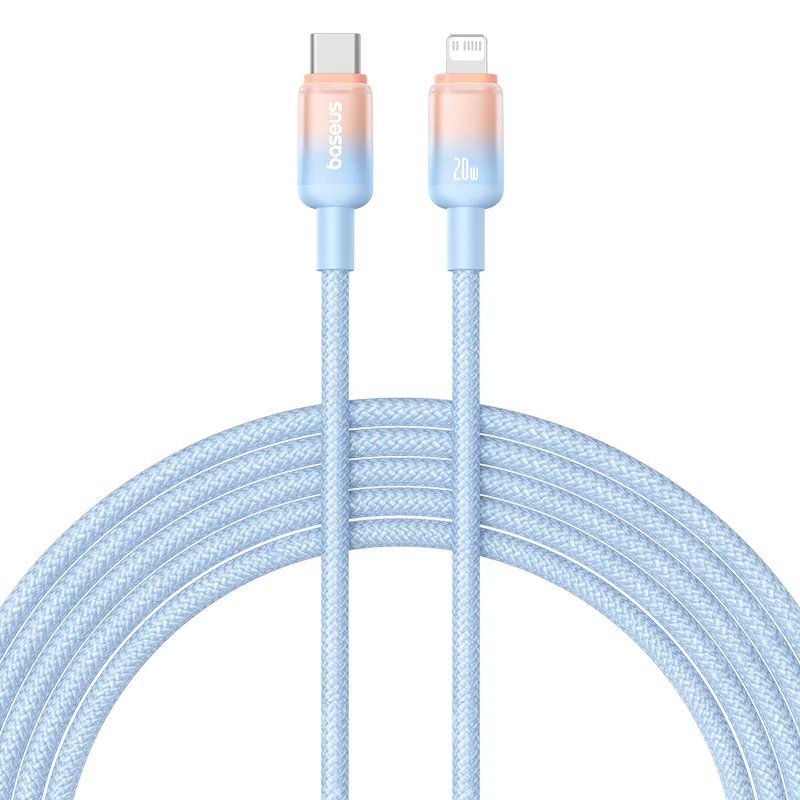 Discolor Series Fast Charging Cable Usb-C To Ip 20w 2m Galaxy Blue